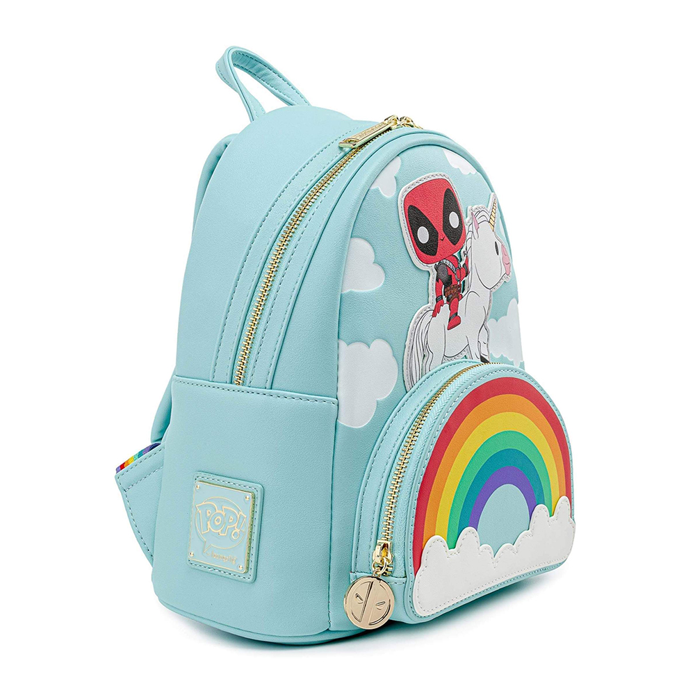 Loungefly X Marvel: Deadpool 30 Aniversario - Unicornio Arco Iris - Mini Mochila