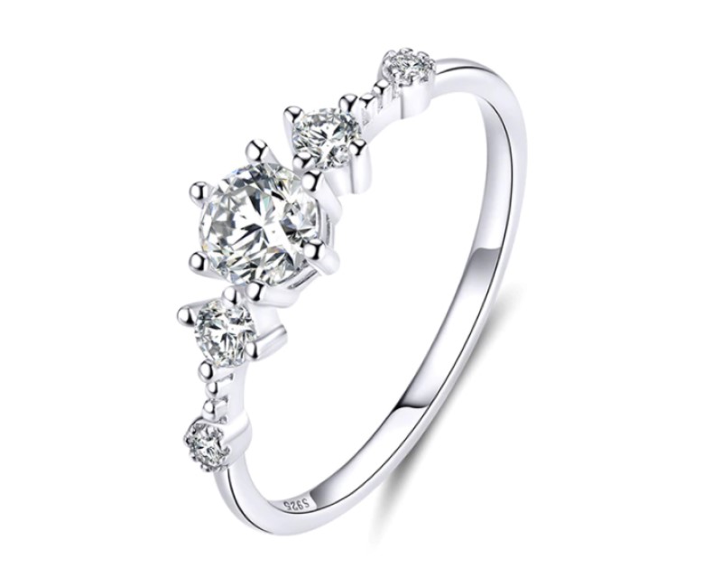 Anillo De Plata De Ley 925 Con Circonitas Cúbicas De Israel, Talla