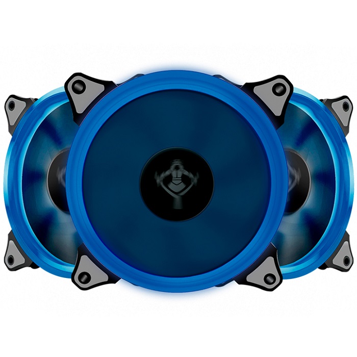 Kit 3 Ventiladores YeYian TYPHOON 120mm LED Azul YCT-050720B