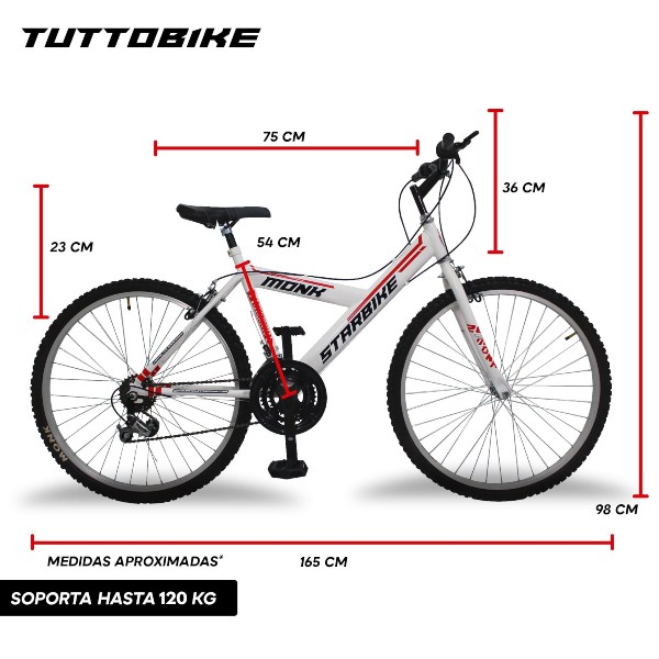 Bicicleta Montaña Rodada 26 18 Velocidades Monk StarBike 2.1