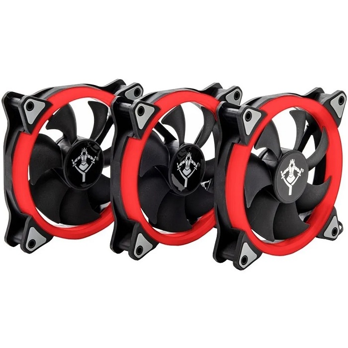 Kit 3 Ventiladores YeYian TYPHOON 120mm LED Rojo YCT-050720R.