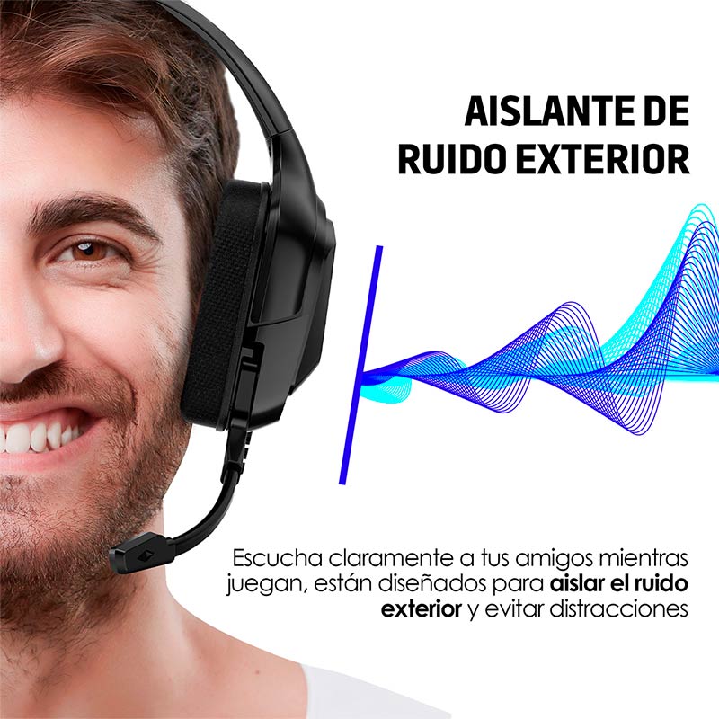 Audífonos Gamer Pro Sonido Estéreo HD 360 Mod. G5000 Redlemon