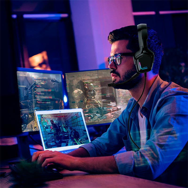 Audífonos Gamer Pro Sonido Estéreo HD 360 Mod. G5000 Redlemon