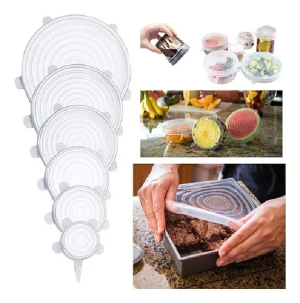 Tapa De Silicona De Comida Para Microondas, 6 Unidades