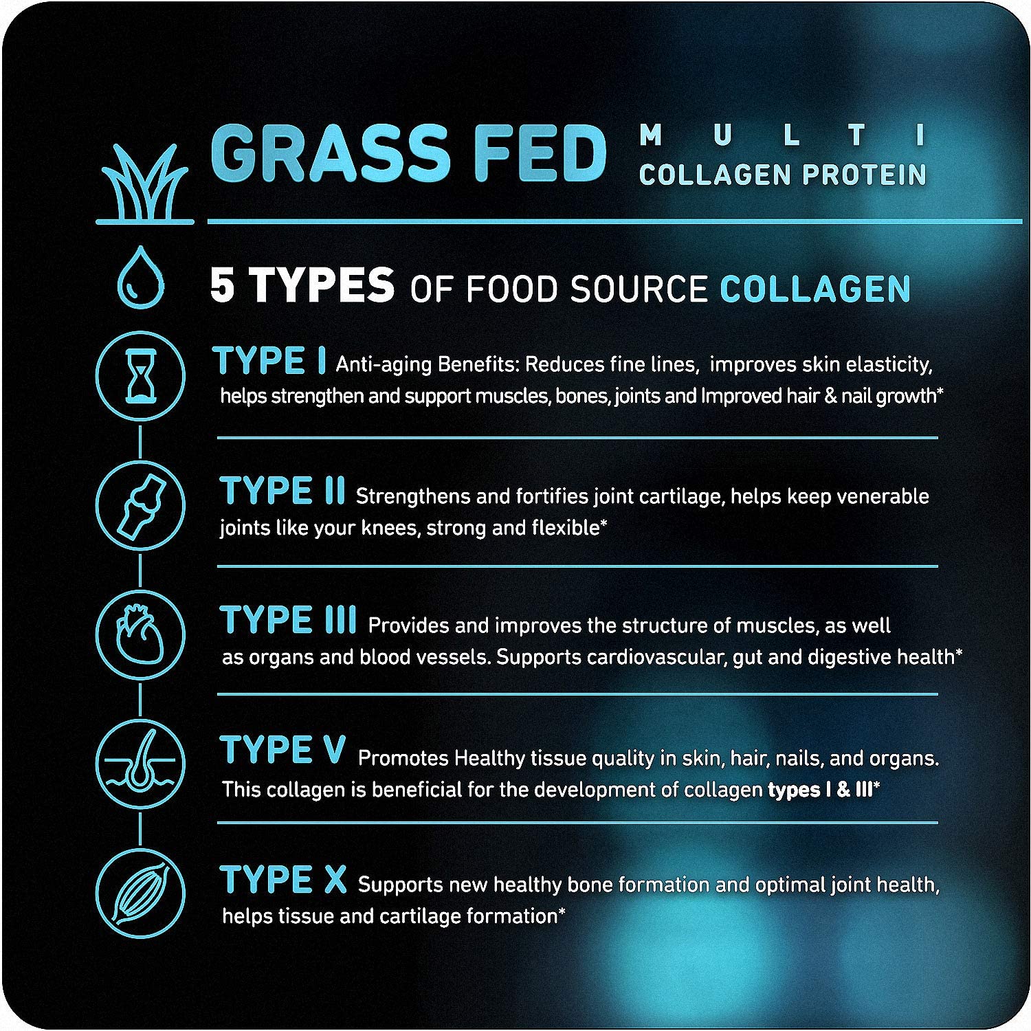 Vital Vitamins Complejo de colágeno múltiple