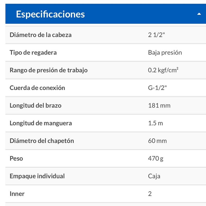 Regadera Plastica tipo Telefono de Extensión 1.5 m 2 cabezas Baja presión Chapetón de Acero Inoxidable R-007