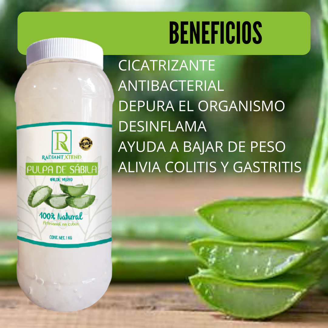 PULPA DE SABILA ORGANICA EN CUBOS 100% NATURAL 1 KILO