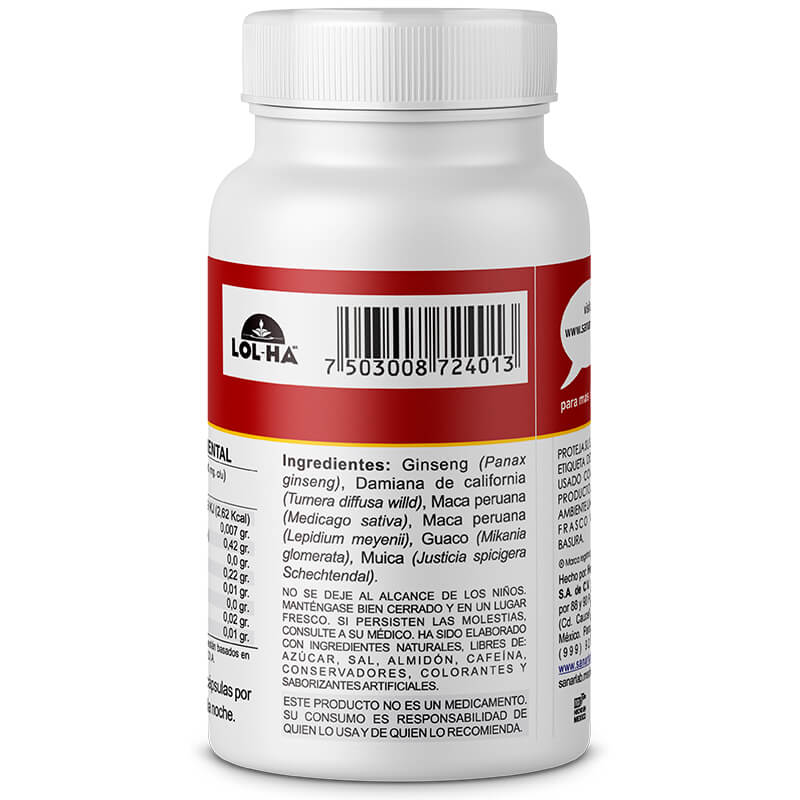 2 PACK POWER YANG VIGORIZANTE MASCULINO MACA PERUANA Y DAMIANA DE CALIFORNIA 70 CÁPSULAS C/U