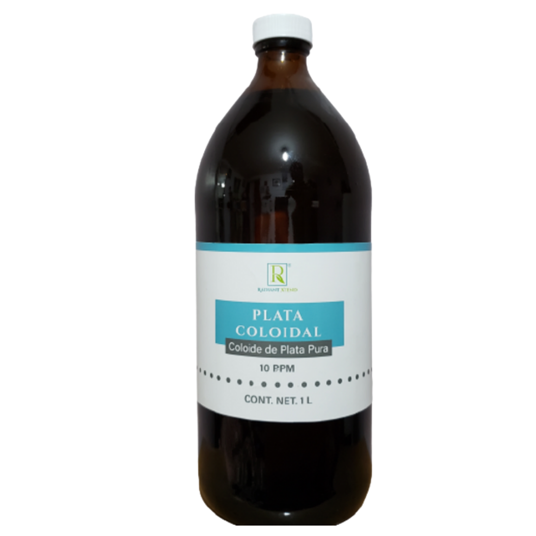 Plata Coloidal 1 litro - 10 ppm - Alta Pureza - Antibacterial, Antibiótico, Germicida, Microbicida