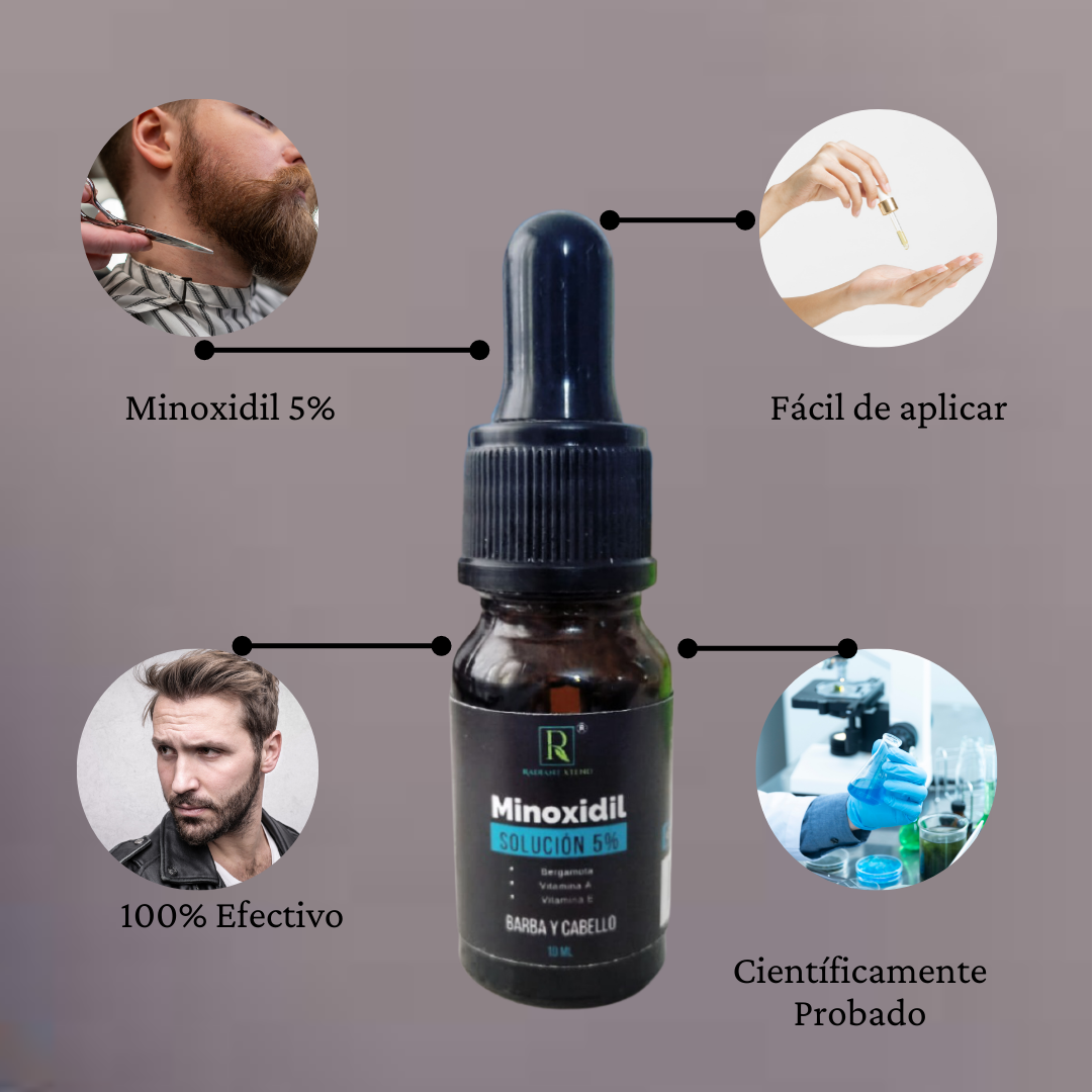 Minoxidil 5% Solución Caída Del Cabello 10 ML 100% Efectivo