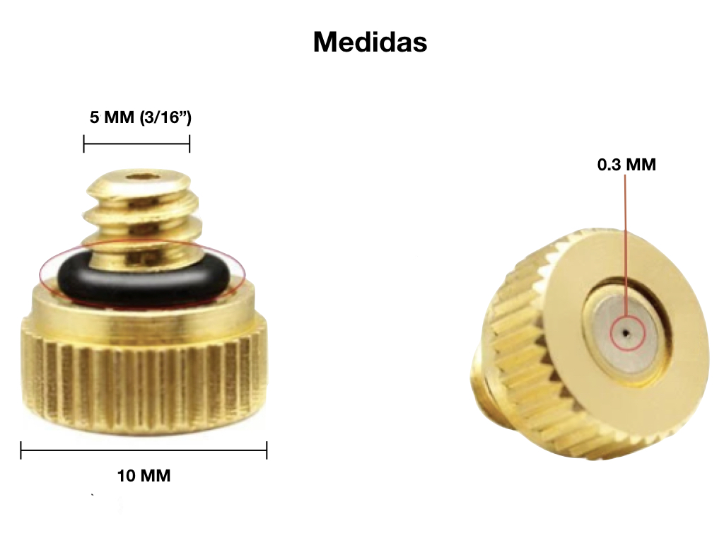 24 Boquillas Espreas Aspersoras Nebulizadoras Riego De 0.3mm