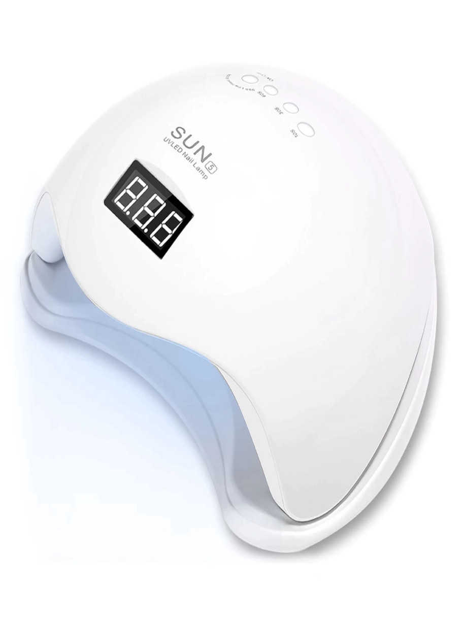 Navy Pier Original Lámpara Secador de Uñas SUN 5 48W, UV LED Lámpara de Uñas Fototerapia de Uñas Máquina, Temporizador Profesional, Cura la Luz en 3 Modos para Tiempo y Pantalla LCD 48W, Blanca