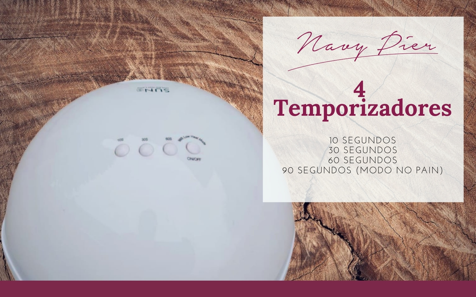 Navy Pier Original Lámpara Secador de Uñas SUN 5 48W, UV LED Lámpara de Uñas Fototerapia de Uñas Máquina, Temporizador Profesional, Cura la Luz en 3 Modos para Tiempo y Pantalla LCD 48W, Blanca