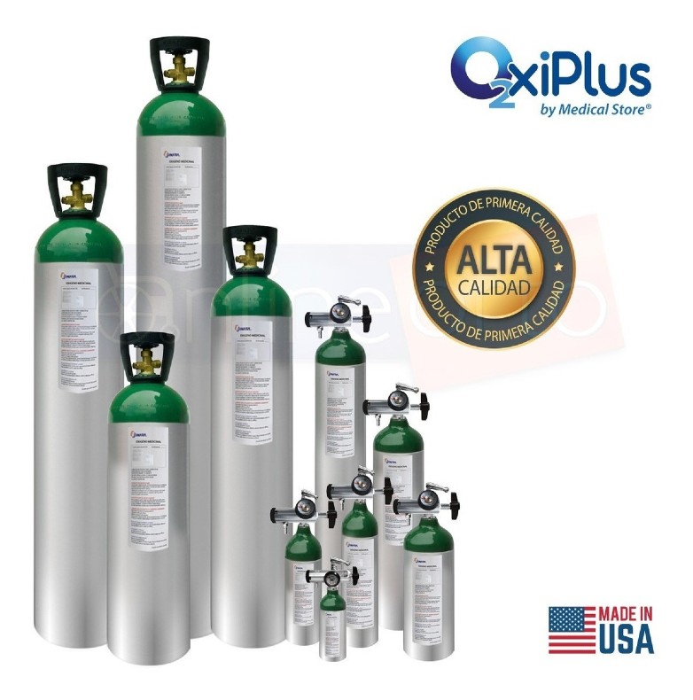 Kit Completo Tanque Oxigeno 682 lt portatil + 1 Cilindro Vacio