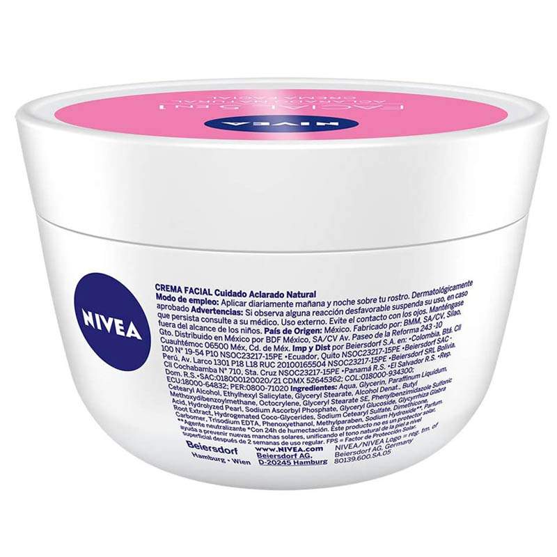 Nivea Crema Facial Hidratante 5 En 1 Aclarado Natural, 375ml