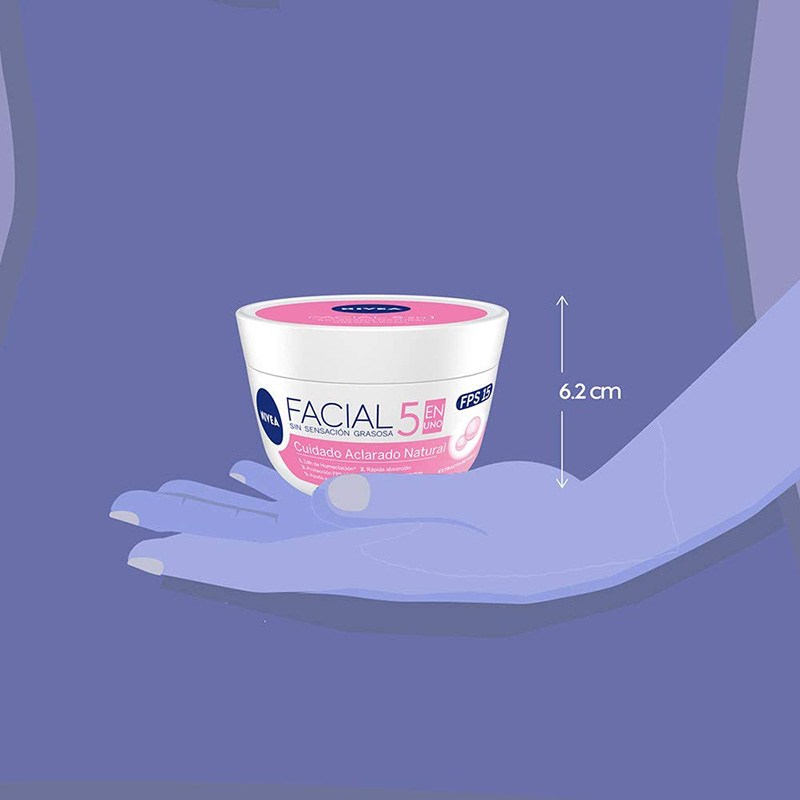 Nivea Crema Facial Hidratante 5 En 1 Aclarado Natural, 375ml