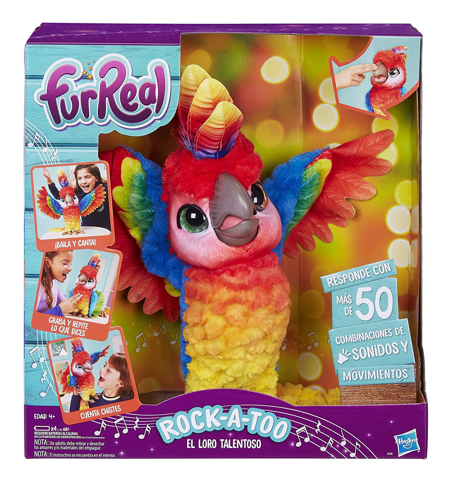 Furreal Rock A Too El Loro Talentoso Interactivo Hasbro