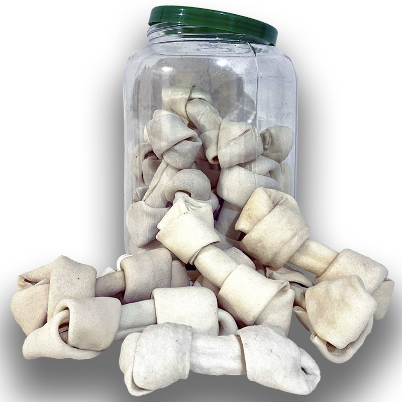 Hueso Para Perro De Carnaza Natural Bote 20pzas 10-12cm Premios Perros