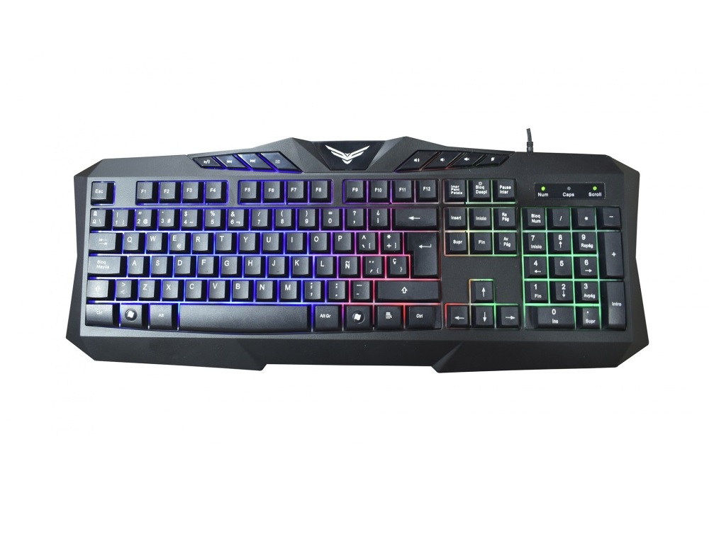 Teclado Gaming Naceb Technology NA-0912 USB Negro CABLE JUEGO LED LUZ PC WINDOWS MULTICOLOR LAP