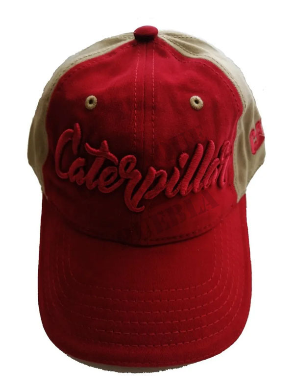 Gorra Caterpillar roja logo en relieve