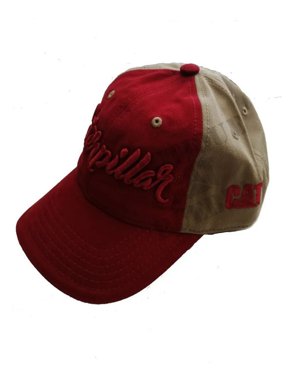 Gorra Caterpillar roja logo en relieve