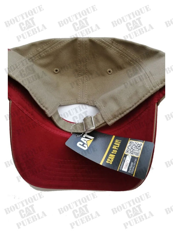 Gorra Caterpillar roja logo en relieve