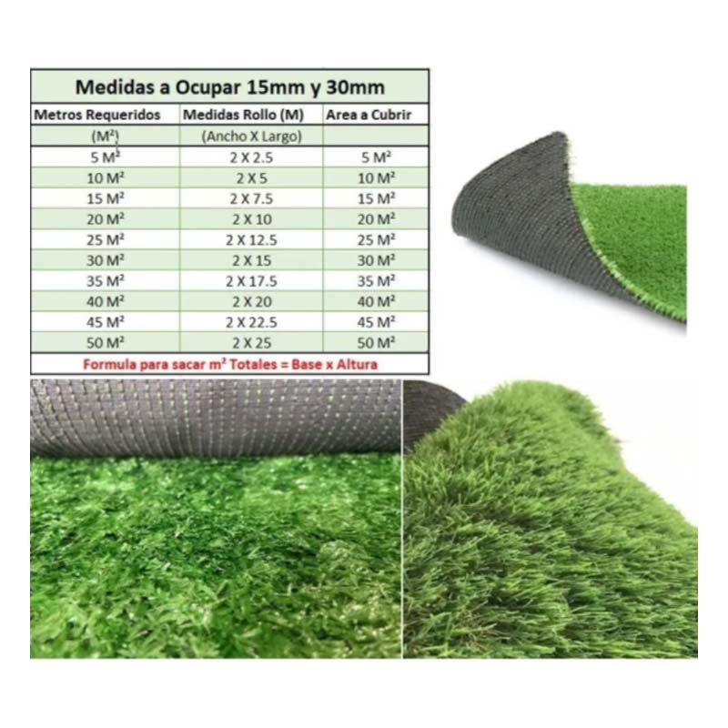 Pasto Sintético Artificial Para Jardín 15 Mm Landscaping 1mt2