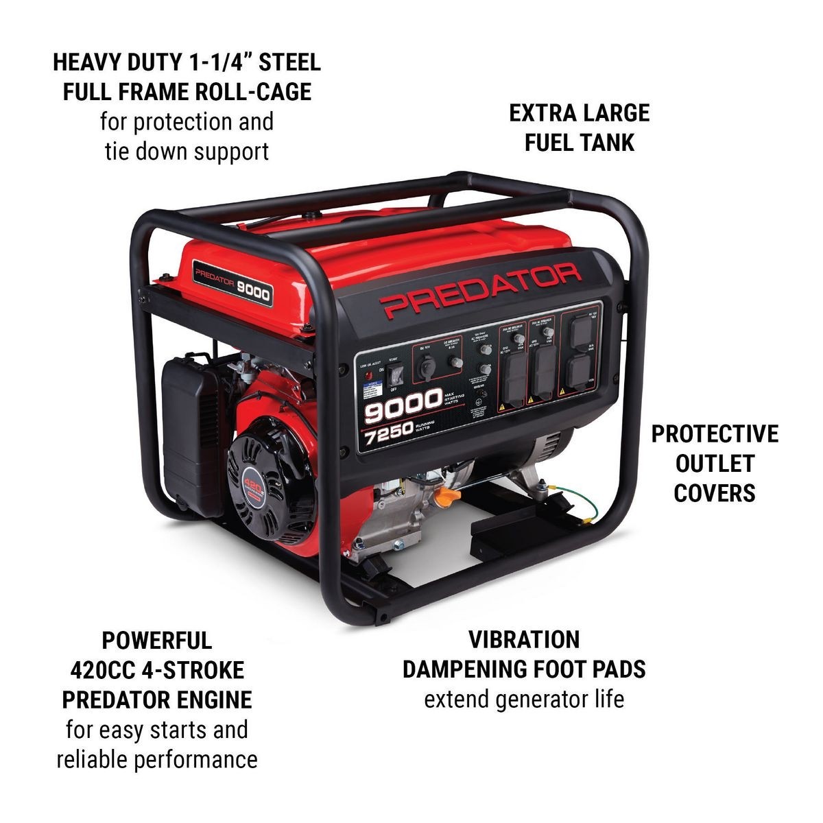 GENERADOR DE LUZ DE 9000 VATIOS - PORTATIL DE GAS 