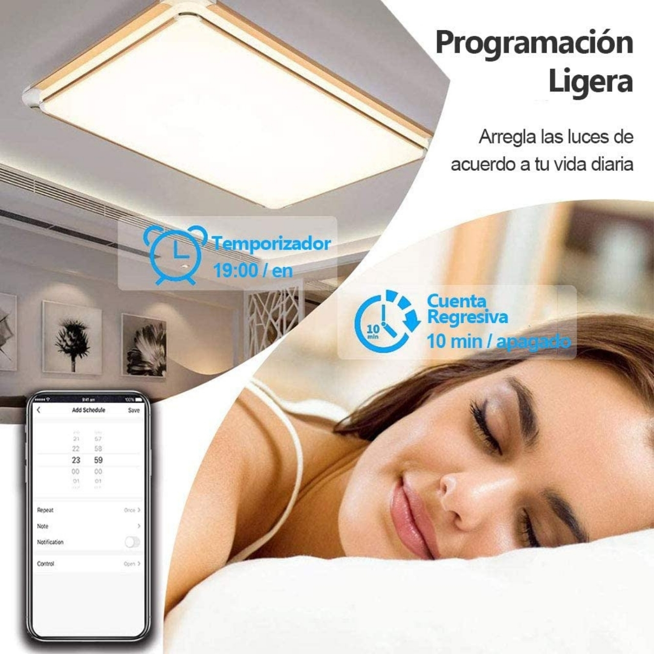 INTERRUPTOR INTELIGENTE WIFI DE PARED LUZ COMPATIBLE CON ALEXA Y GOOGLE HOME NEGRO (2 VÍAS)