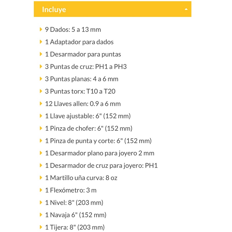 Juego de Herramientas Autocle Mecanico de 42 Pzas Hogar Set de Dados Puntas llaves Allen Martillo Flexometro Metro  Pretul