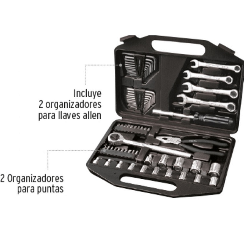 Juego de Herramientas Autocle Pretul de 66 Piezas SET-70 Set de Dados Matraca Puntas LLaves Combinadas Allen Pinzas 