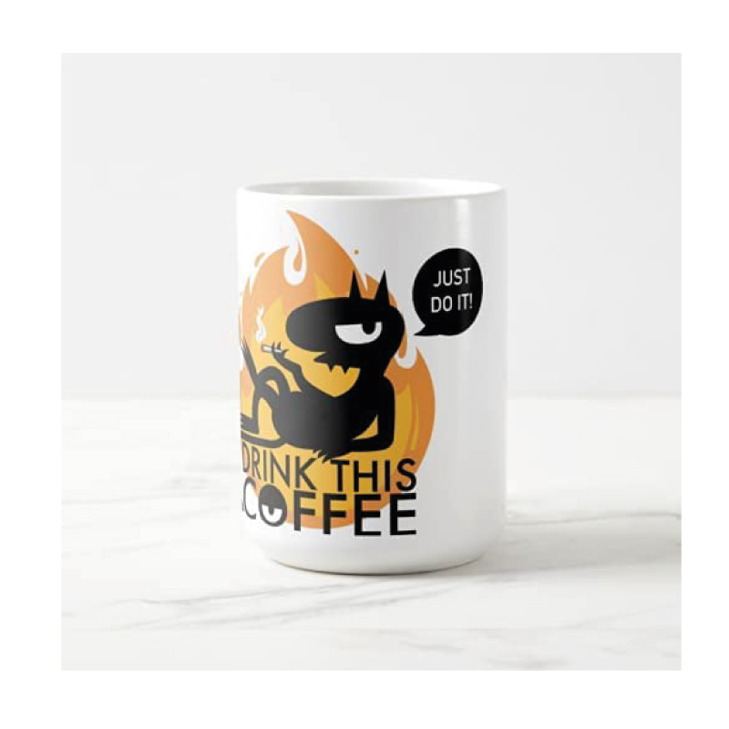 Luci, Desencanto. Taza de ceramica 15oz. Diseño Luci, Disenchantment Just do it!