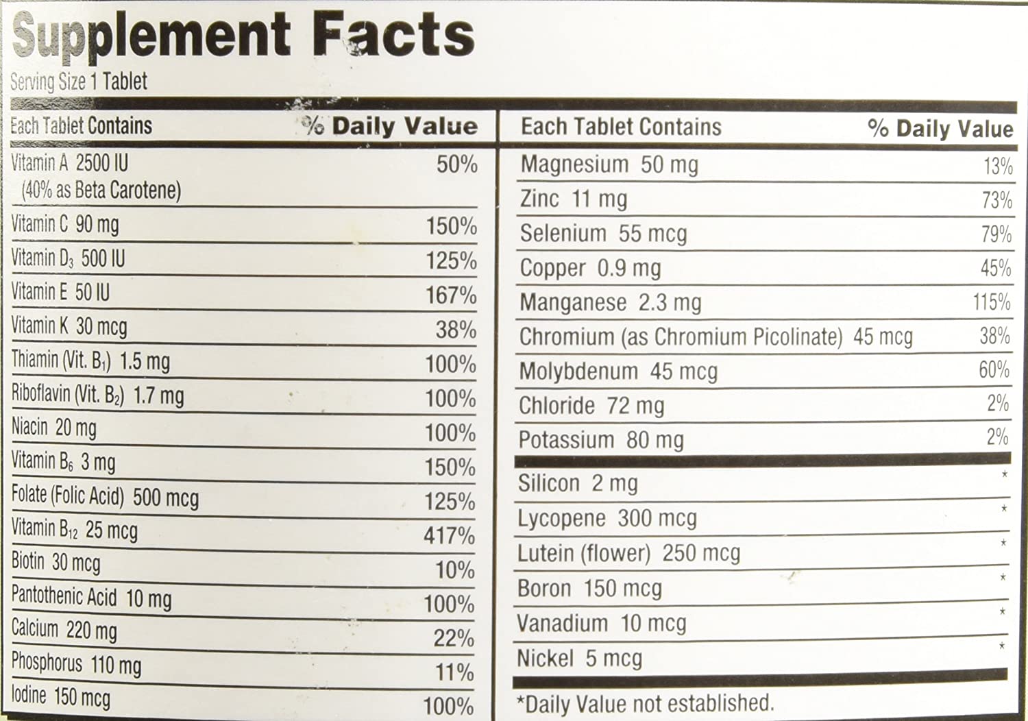 Kirkland Signature Vitaminas para adulto maduro