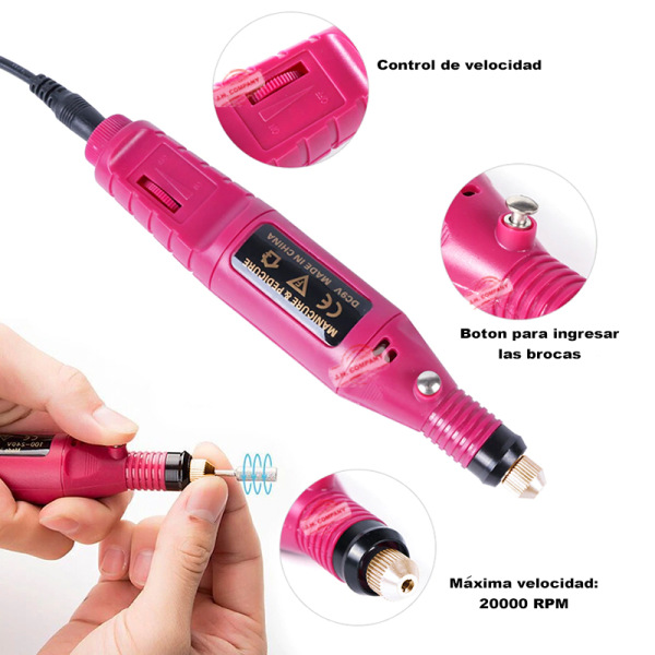 Set Pulidor Para Uñas Acrilicas Electrico Profesional Z-dm4