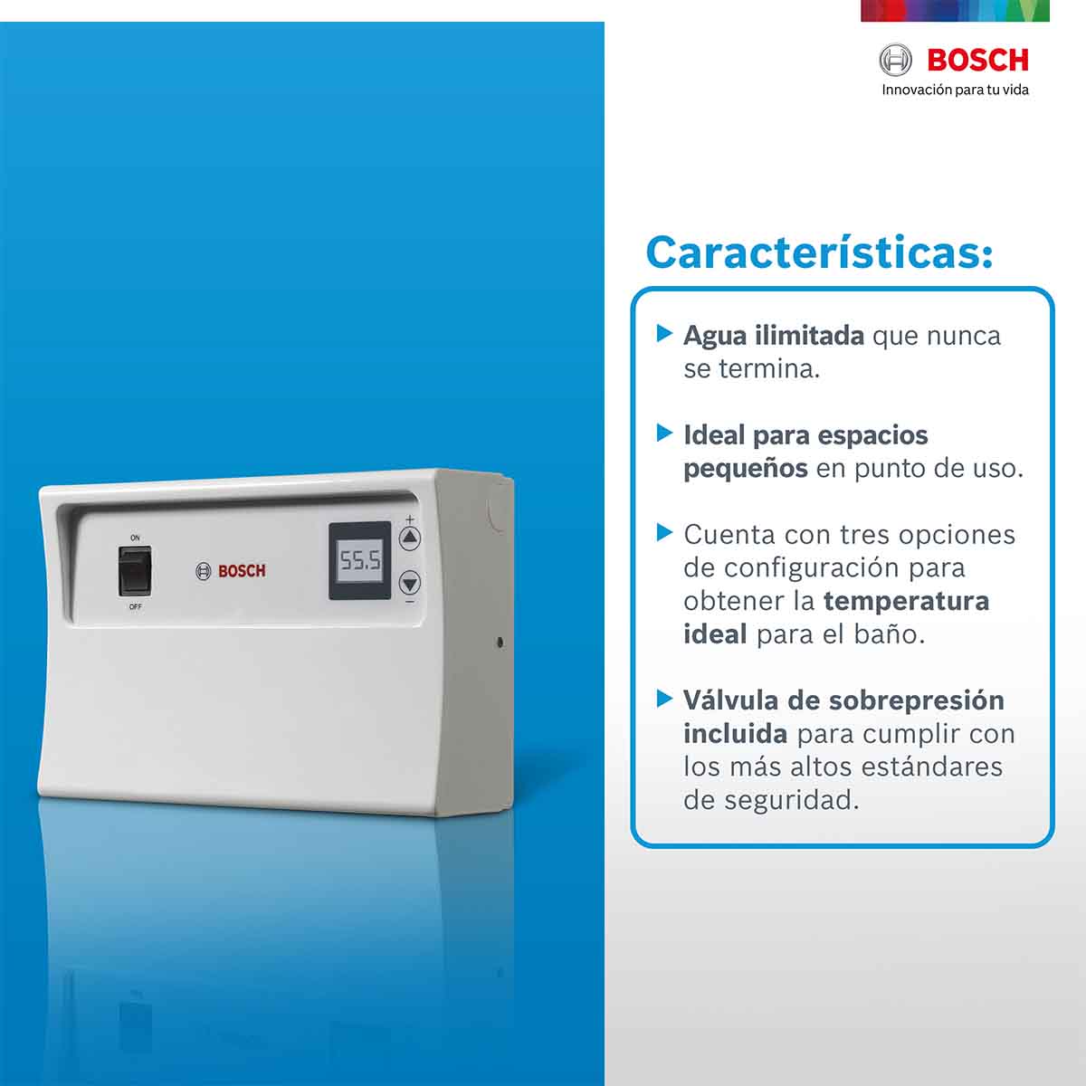 Calentador Boiler Electrico Agua 2 Servicio Baño Hogar Bosch