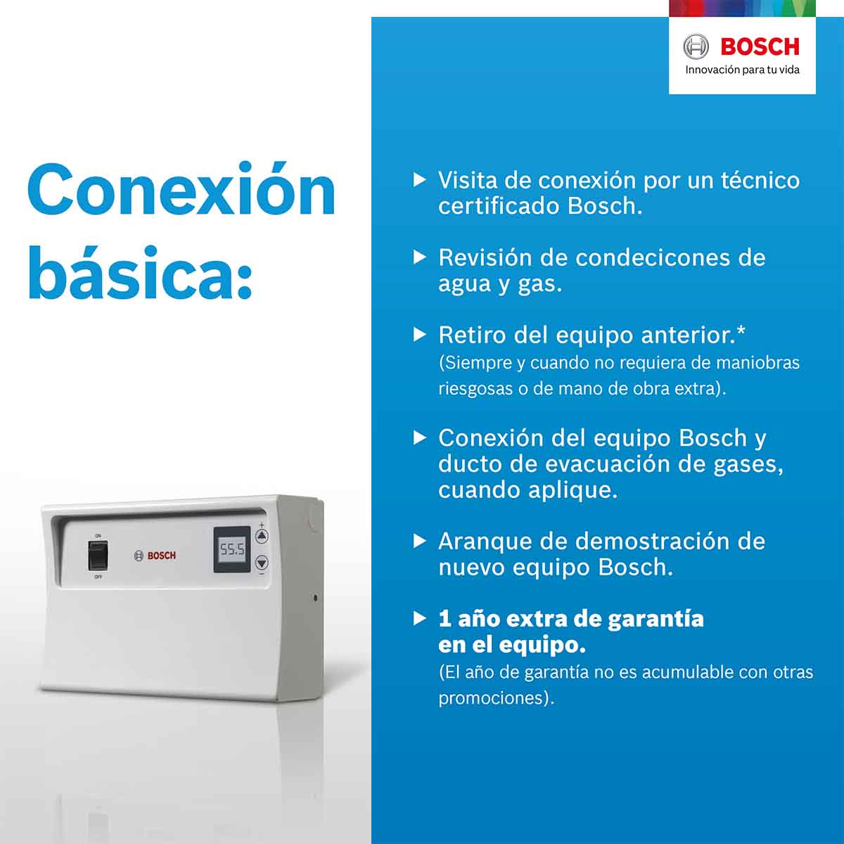 Calentador Boiler Electrico Agua 2 Servicio Baño Hogar Bosch