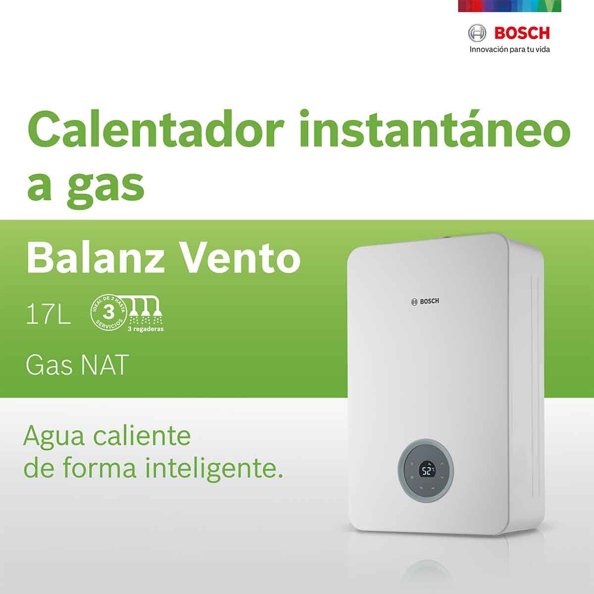 Calentador Paso Wifi 3 Servicios Balanz Vento 17 Gas Natural Bosch