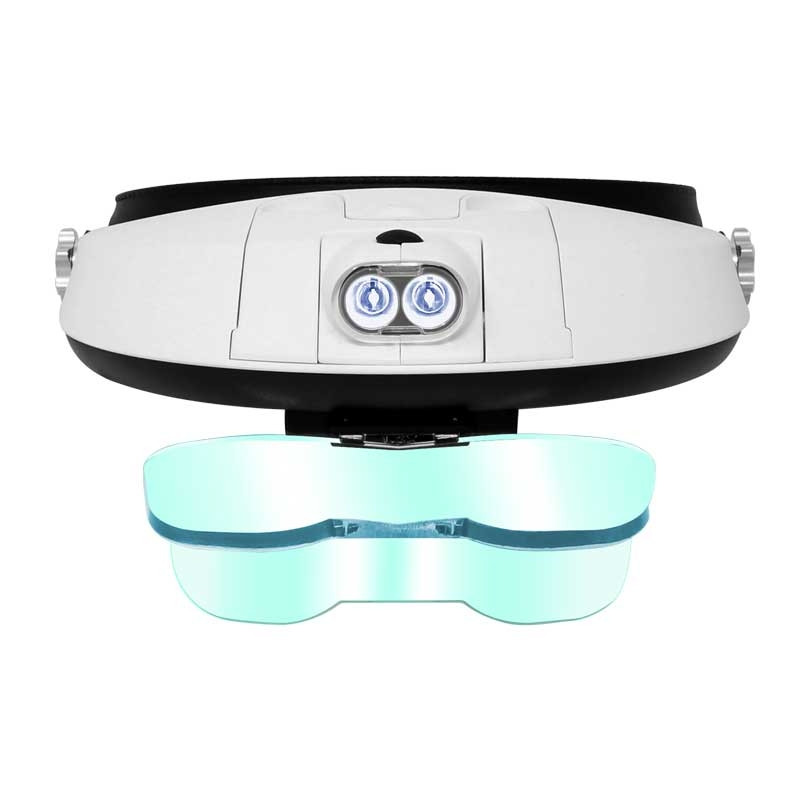 Lupa Visor Lentes 1.0 - 6.0x Blanca Con Soporte Led