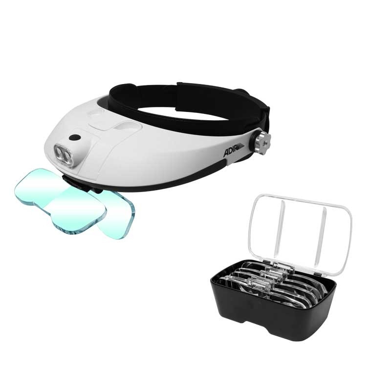 Lupa Visor Lentes 1.0 - 6.0x Blanca Con Soporte Led