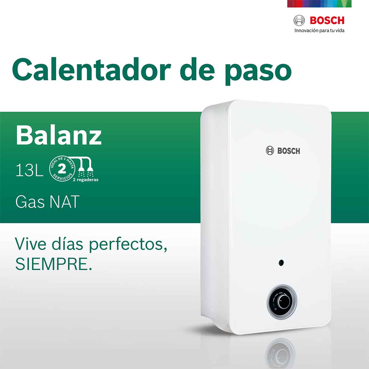 Calentador De Paso 2 Servicios Balanz 13 Gas Natural Bosch