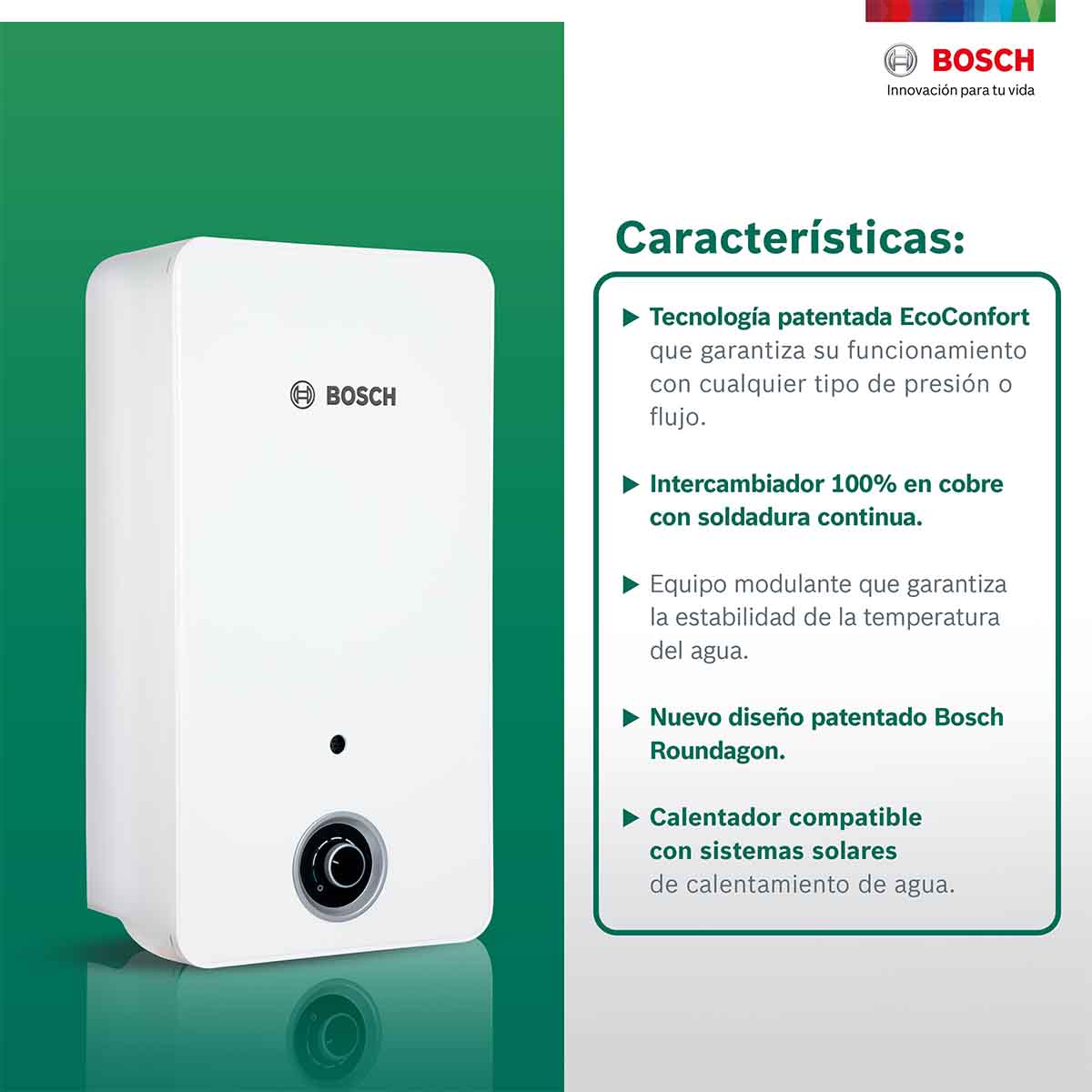 Calentador De Paso 2 Servicios Balanz 13 Gas Natural Bosch