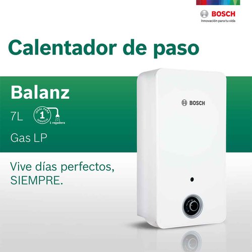 Calentador De Paso Para 1 Servicio Balanz 7 Gas Lp Bosch