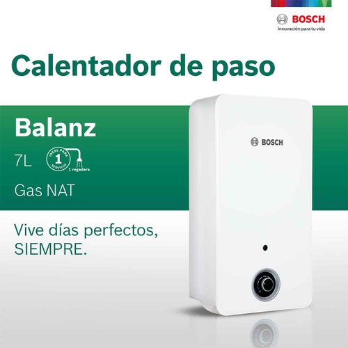 Calentador De Paso 1 Servicio Balanz 7 Gas Natural Bosch