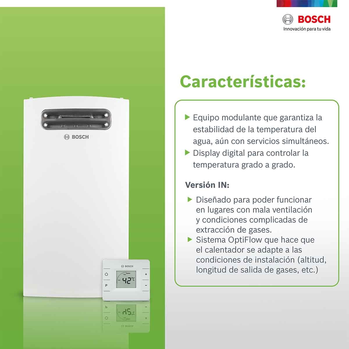 Calentador De Paso 4 Servicios Compact Out 20 Gas Lp Bosch