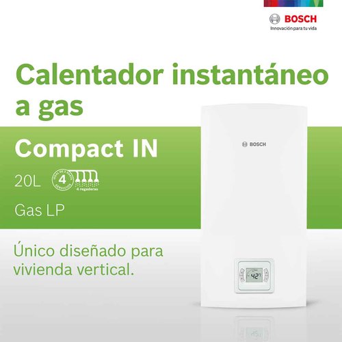 Calentador De Paso 4 Servicios Compact In 20 Gas Lp Bosch