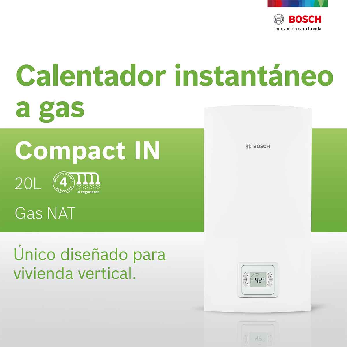 Calentador Paso 4 Servicios Compact In 20 Gas Natural Bosch
