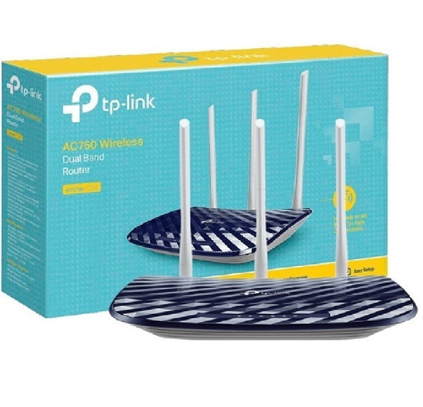 ROUTER INALAMBRICO TP-LINK ARCHER C20 AC750 DUAL BAND 2.4GHZ 4 PUERTOS LAN 1 PUERTO 3 ANTENAS