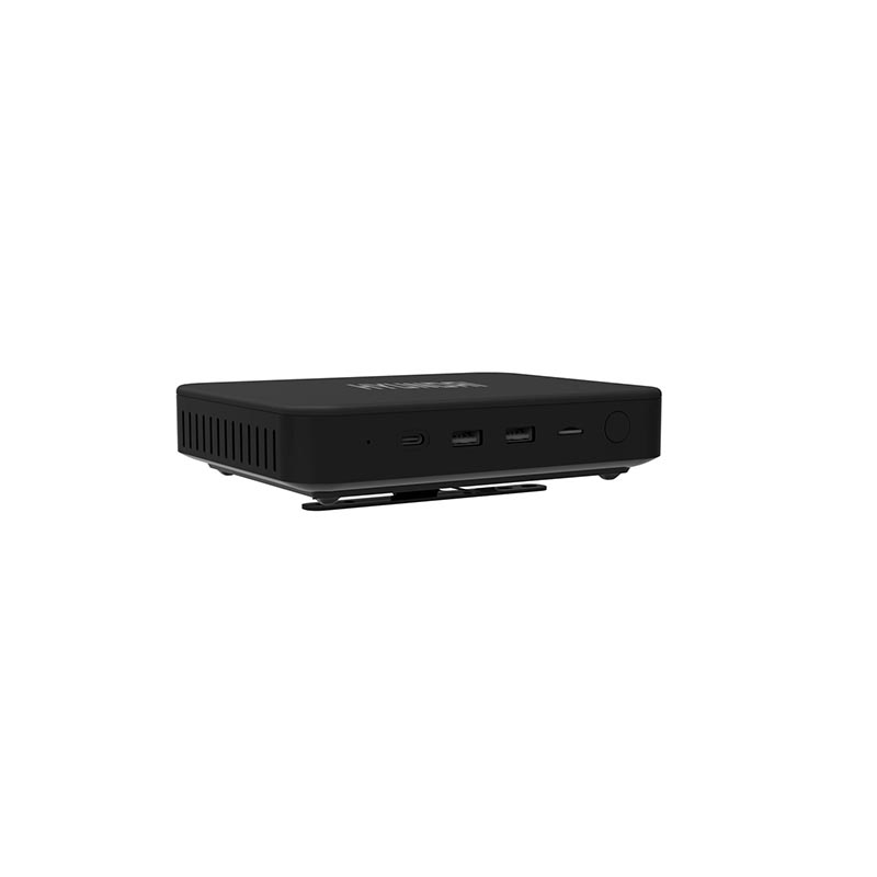 Hyundai Mini PC, Intel Celeron N4020, 4GB DDR4, 64GB Storage, Expandable 2.5" SATA HDD and M.2 SSD Slot, USB-C, Windows 10 Pro, 4K UHD Dual Monitor Support, HDMI and VGA Port, Fanless, Vesa Mount Included, Negro