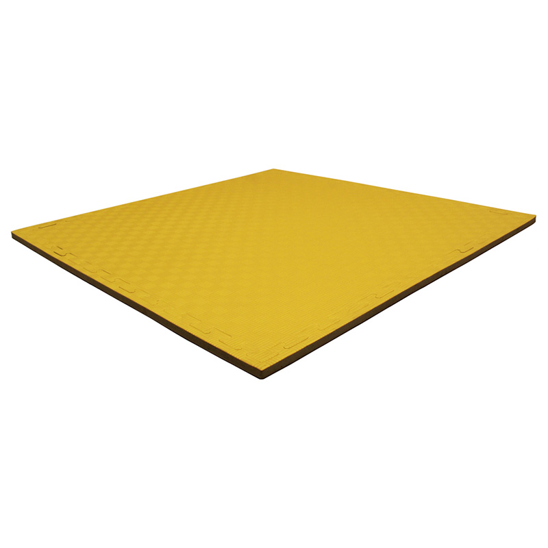 Paquete de 5 pza de Tatami de 1m*1m*2 cm de grosor Fire Sports Piso para gimnasio Negro-Amarillo