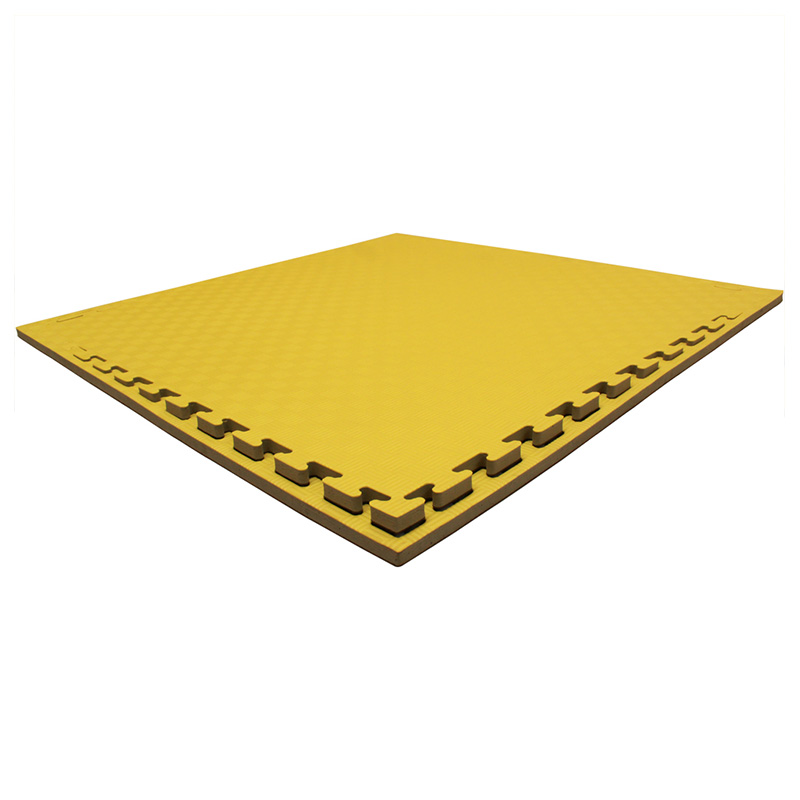 Paquete de 5 pza de Tatami de 1m*1m*2 cm de grosor Fire Sports Piso para gimnasio Negro-Amarillo